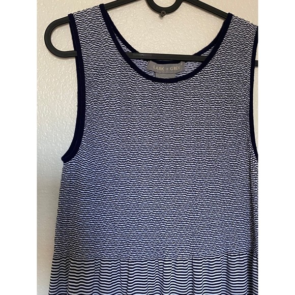 Lark & Grey maxi stripe smocked top shift dress Navy - Size 2XL/3XL - Picture 1 of 8